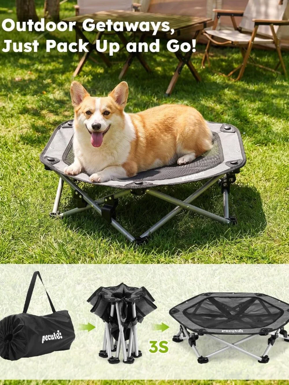 Raised Dog Bed with Cooling Mat